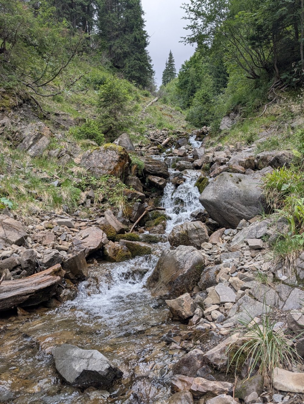 Каскад невеликих водоспадів
